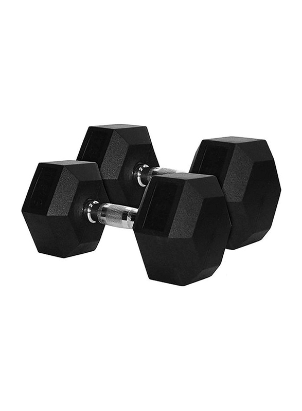 Workout, Muscle Building Dumbbells Set, 2 x 22.5KG, Black