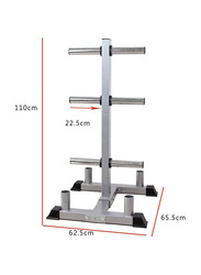 Barbell Large Hole Dumbbell Storage Rack, 65.5 x 62.5 x 110cm, Silver/Black