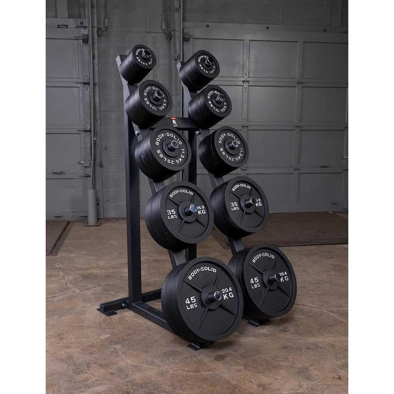 Body Solid High Capacity Olympic Plate Rack, Black