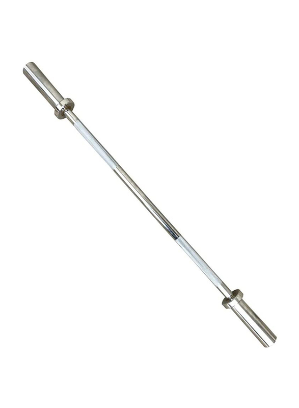 Miracle Fitness  Olympic Barbell Bar with Collars, 47-inch, Chrome Silver