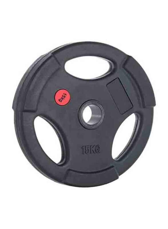 Miracle Fitness  Olympic Rubber Weight Plate, 15KG, Black