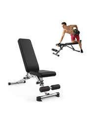 YUSDP Multi-Angle Adjustable Weight Bench, Black/Silver