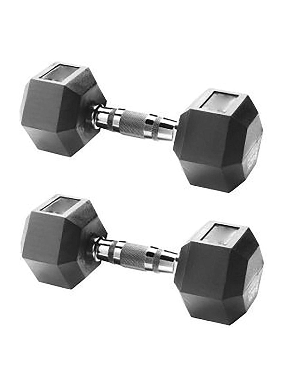 Workout, Muscle Building Dumbbells Set, 2 x 22.5KG, Black