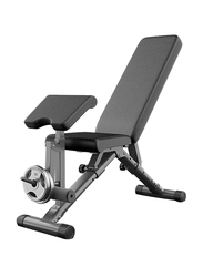 Miracle Fitness Multi Functional Home Gym Adjustable Bench & Hex Dumbbell Set, Black/Silver