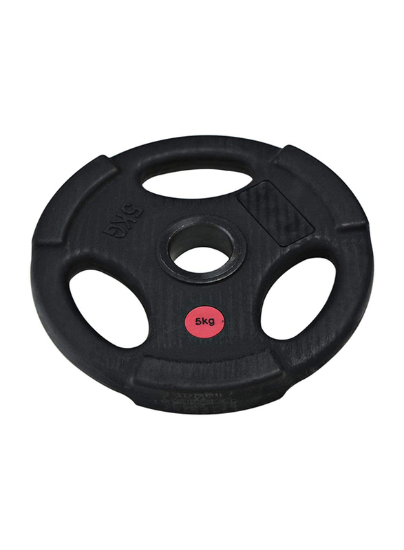 Miracle Fitness  Rubber Gym Weight Plate, 5KG, Black