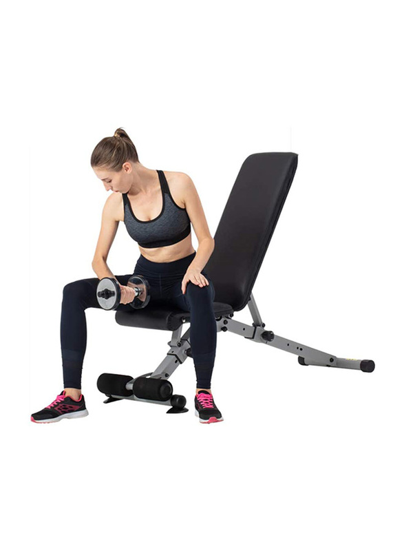 Miracle Fitness  Multi-Angle Adjustable Weight Bench, Black/Silver