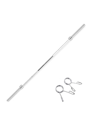 Miracle Fitness  Olympic Barbell Bar with Collars, 60 inch, Silver
