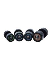 Miracle Fitness Rubber Round Dumbbells Set, 2.5 -25KG (10 Pairs), Black