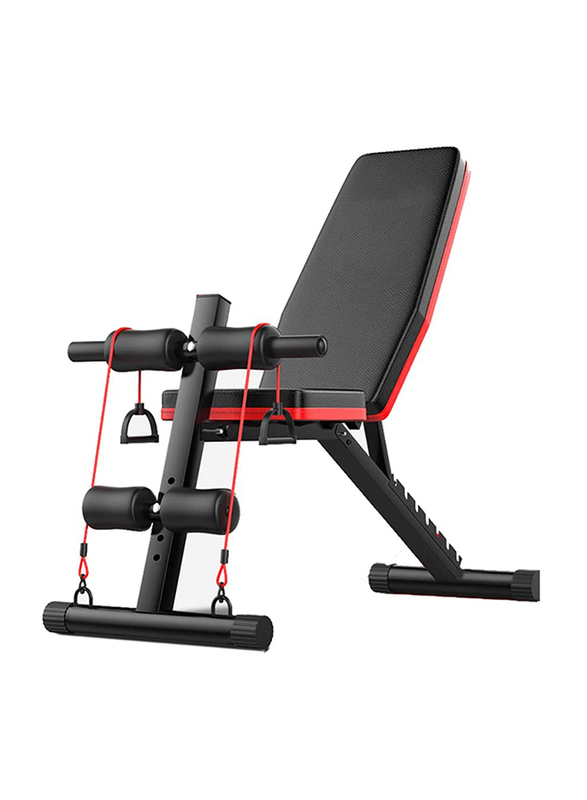 KDJJH Multifunction Gym Foldable & Adjustable Bench for Workout, Black