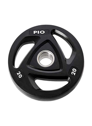 Prosports Tri-Grip Olympic Rubber Weight Plates, 20KG, Black