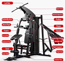 Miracle Fitness Multi Station Home Gym, Black