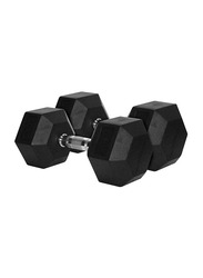 Miracle Fitness  Hex Dumbbells Set, 2 x 20KG, Black