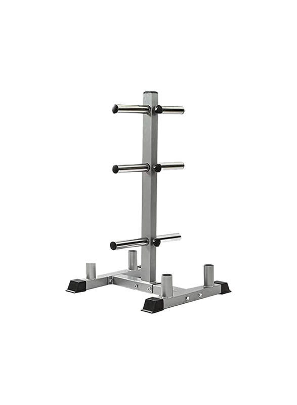 Olympic Tree Weight Plate Rack with 6 Barbell Holders, Up To 400lb, Grey