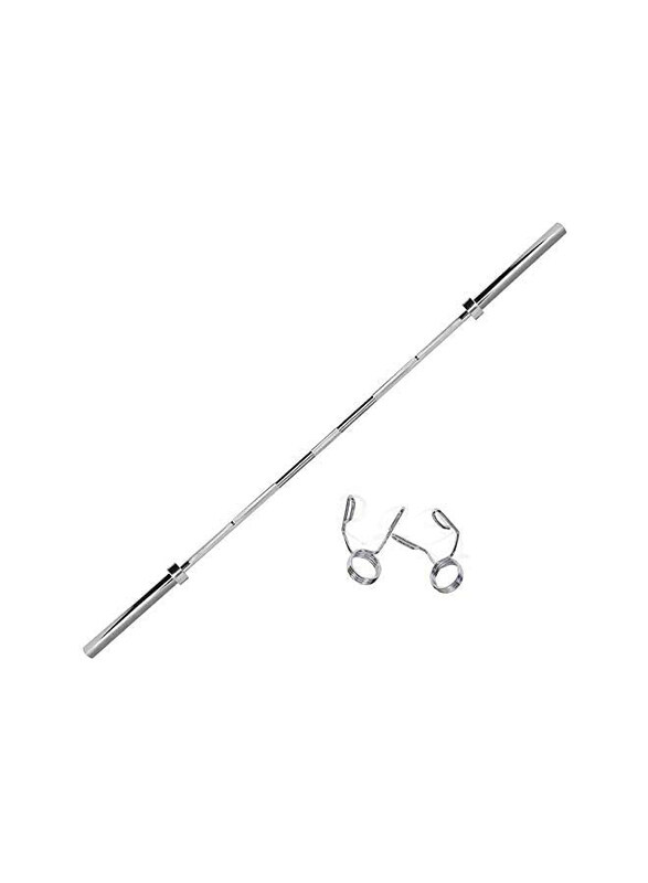 

Pro Sports Miracle Fitness Olympic Barbell with Collars Set, Chrome Silver