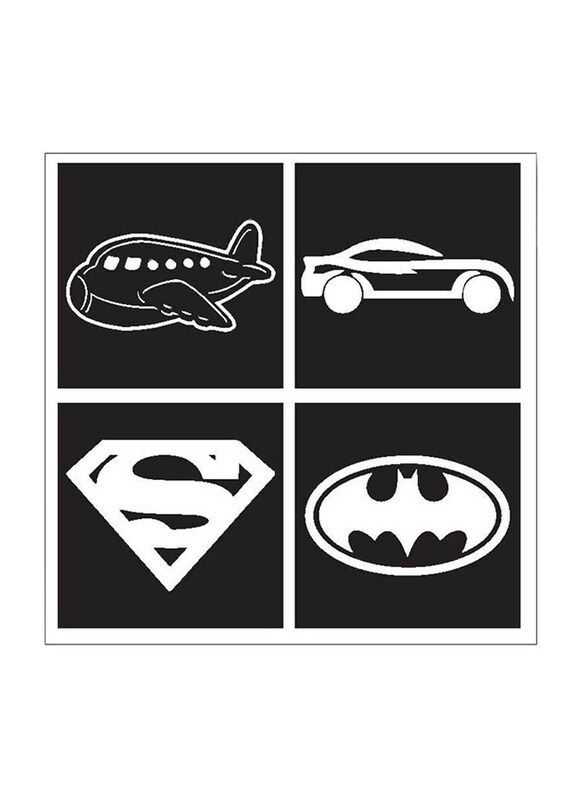 

Henna Nafees Super Heroes Stencil Sticker, Black