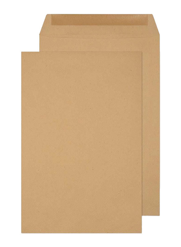 Hispapel Manila Peel & Seal Envelope, 120GSM, 10" X 7", Brown 50 Pieces