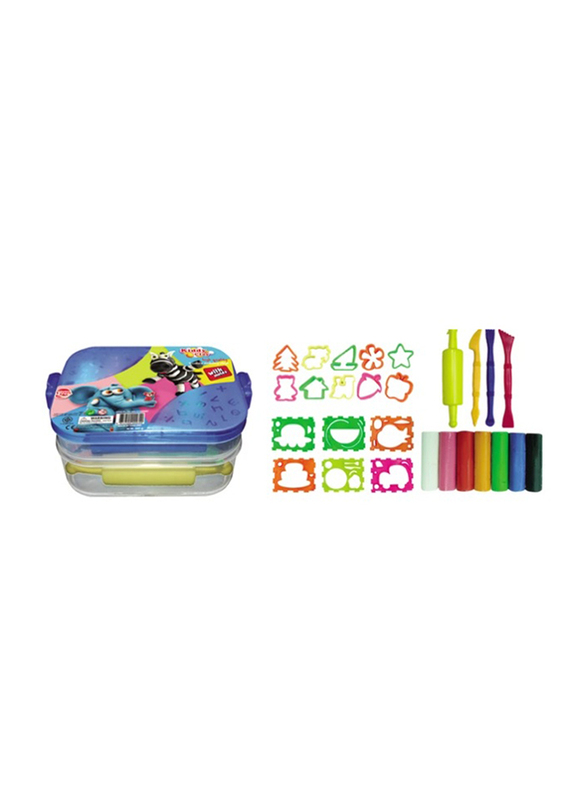 Kiddy Clay 7 Colors + 16 Moulds Modelling Clay Set, Multicolour