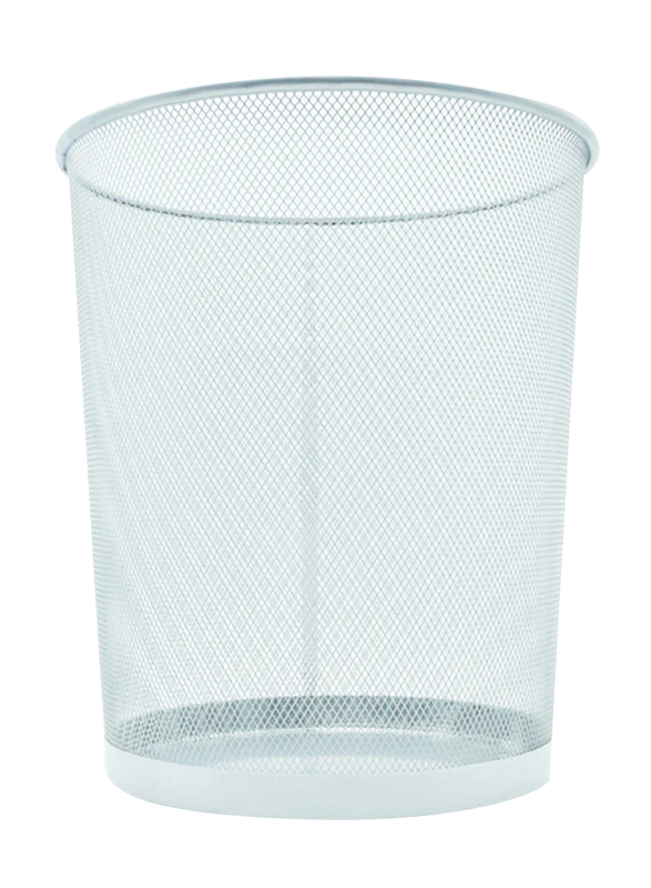 Deluxe Metal Mesh Waste Bin, Large, White