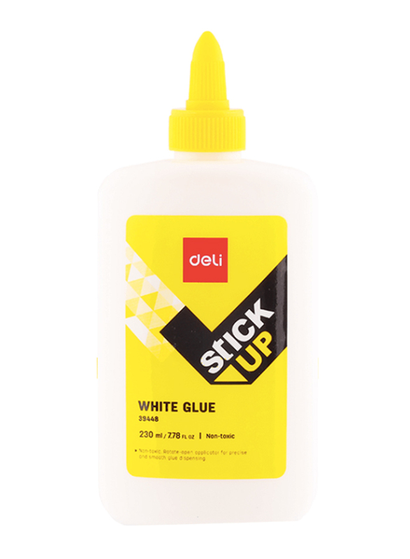 Deli Stick Up Non-Toxic Liquid Glue, 230ml, White