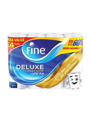 Fine Deluxe Toilet Paper Roll, 3 Ply, 24 x 140 Sheets