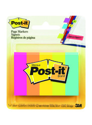 3M Post-It 670-5AF Page Marker, 12.7 x 44.4mm, 5 x 100 Sheets, Multicolour