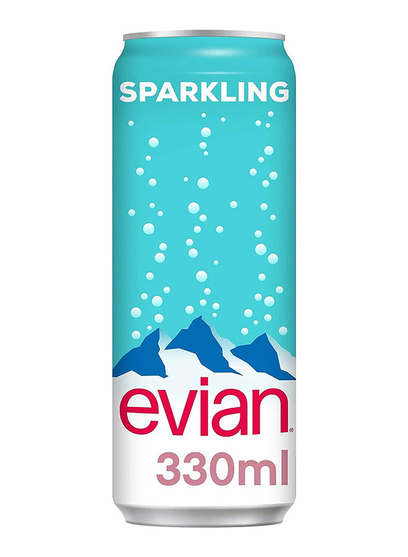 Evian Sparkling Mineral Water, 24 x 330ml