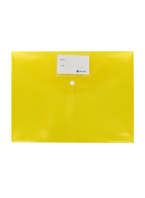 Atlas Document Bag FS with Card and Button, Yellow ( pack of 12 pcs)
