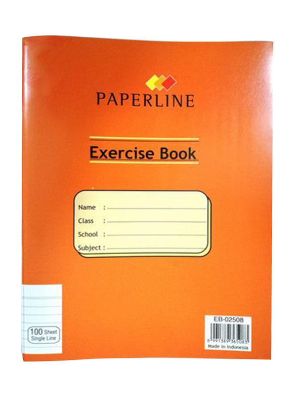 Paperline Exercise Book, 200 Pages, 16 x 21cm, Orange