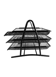 Deli Mesh 3 Tier Letter Tray, Black