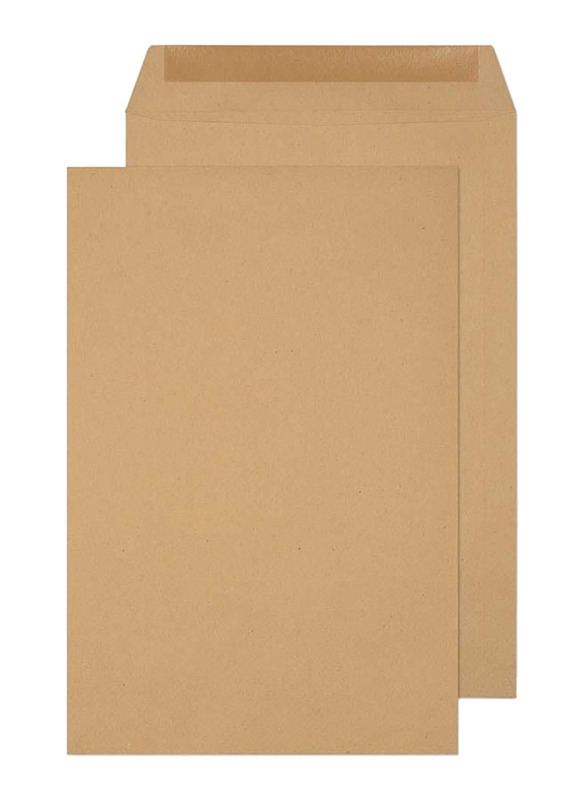 Hispapel Manila Peel & Seal Envelope, 120GSM, 12" X 10", Brown 50 Pieces