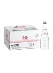 Evian Natural Mineral Water in Glass Bottle, 20 x 330ml