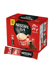 Nescafe 3-in-1 Classic Instant Coffee, 24 Sachets x 20g
