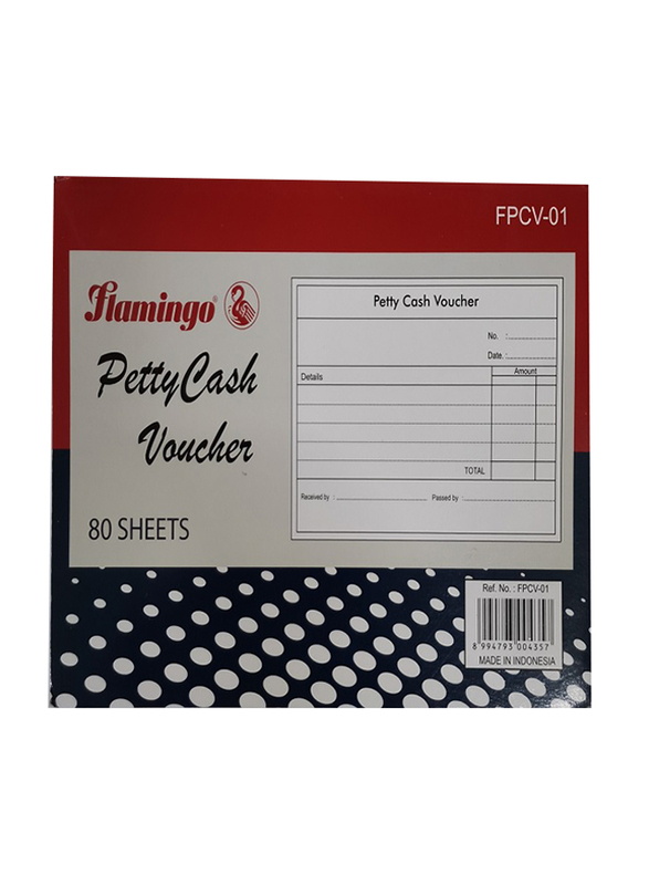 Flamingo Petty Cash Voucher, 50 Sheets, A6 Size, White