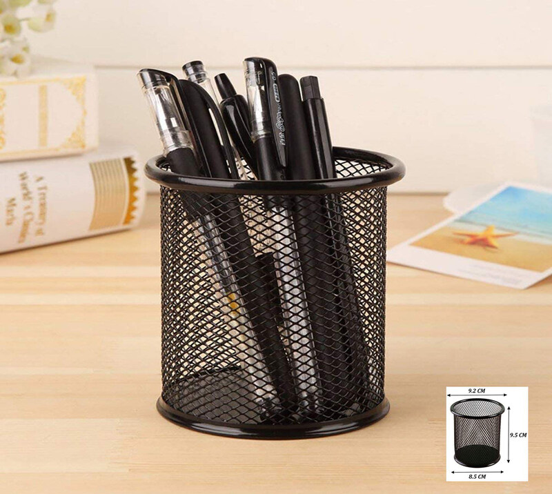 Deluxe Metal Mesh Desktop Set, 5 Pieces, Black