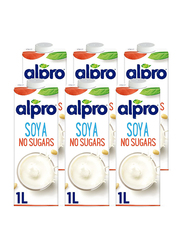 Alpro Soya No Sugars Drink, 6 x 1 Liter