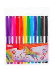 Deli ColoRun 12 Colours Sketch/Felt Colored Pens, Multicolour