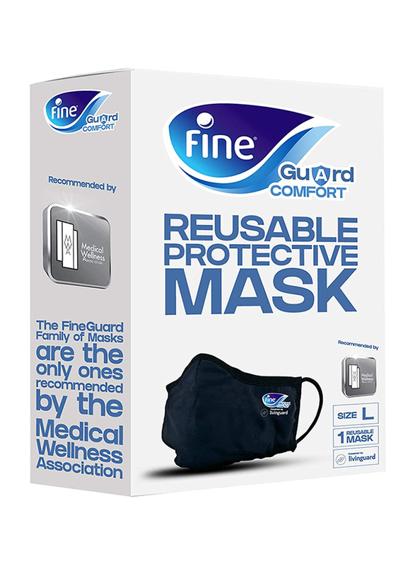 Fine Guard Comfort Adult Face Mask with Virus Killing Livinguard Technology, Large