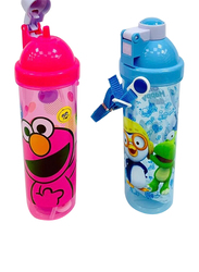 Plastic Cartoon Character Design Water Bottle for Kids, Assorted Colour