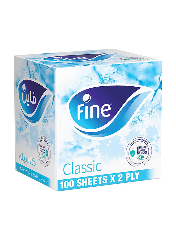 Fine Facial Tissue Cubic Box, 2 Ply x 100 Sheets