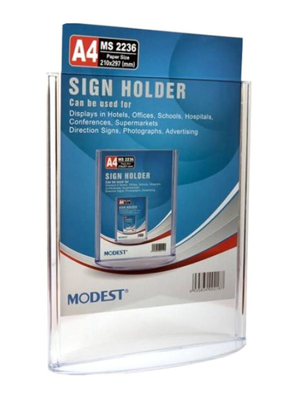 

Modest Acrylic Sign Holder, A4 Size, Clear