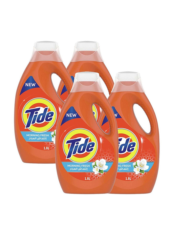 Tide Liquid Detergents Gel Morning Freshness, 4 x 1.8 Liters