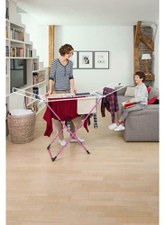Vileda Cloth Dryer Stand, 180 x 55 x 93cm, White/Pink