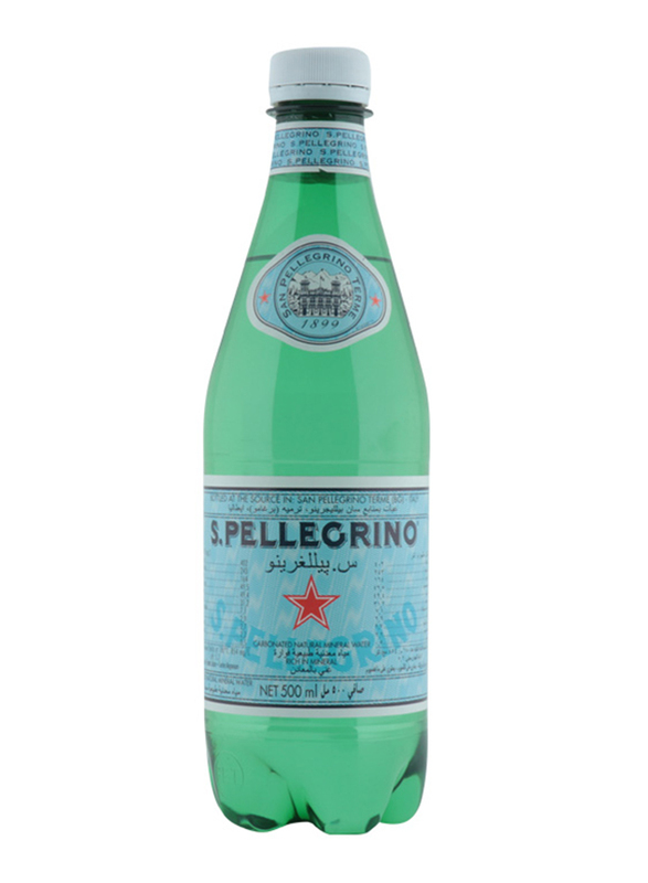 San Pellegrino Sparkling Mineral Water Glass Bottles, 24 x 500ml