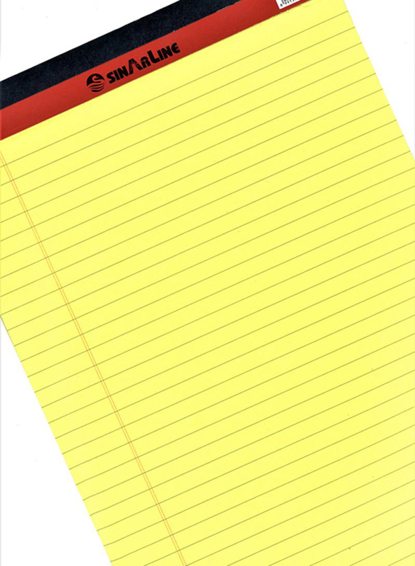 Sinarline Legal Notepad, 40 Sheets, A4 Size, 10 Pieces, Yellow