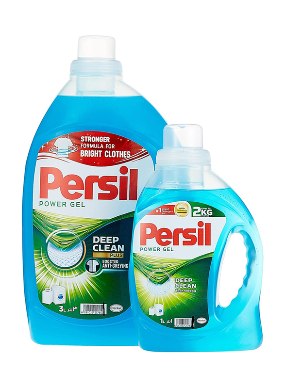 Persil Powel Gel Liquid Detergents Deep Clean Combo, 2 Pieces, 3 Liters + 1 Liter