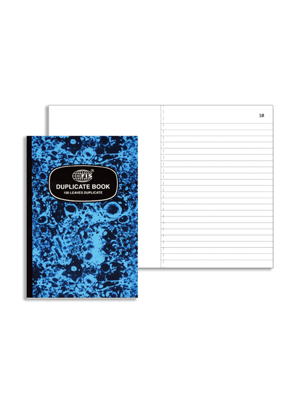 FIS Original Duplicate Book, 100 Sheets, A5 Size, Blue/Black