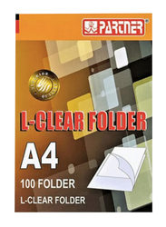 Partner Clear L Folder, A4 Size, 100 Pieces, White