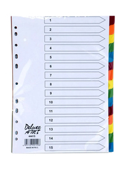 Deluxe PVC Colour Divider with Numbers, 10 Sheets, A4 Size, Multicolour