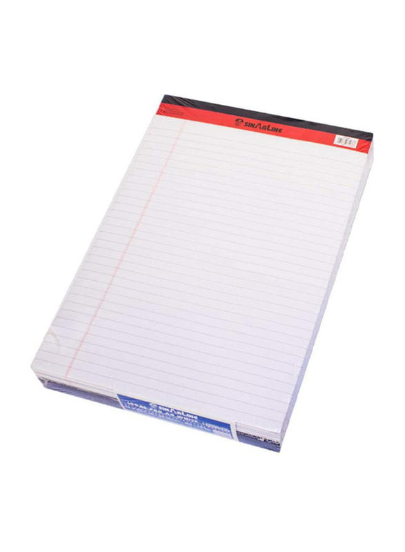 Sinarline Legal Notepad, 40 Sheets, A4 Size, 10 Pieces, White