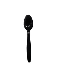 Hotpack 50-Piece Heavy Duty Plastic Disposable Spoon, Black